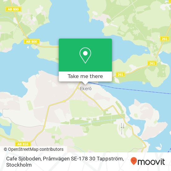 Cafe Sjöboden, Pråmvägen SE-178 30 Tappström karta