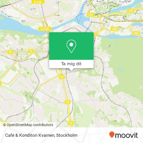 Café & Konditori Kvarnen, Sofielundsvägen 27 SE-121 32 Enskededalen karta
