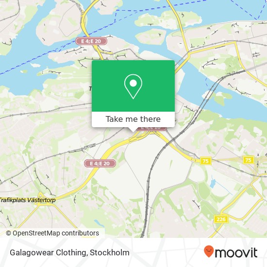Galagowear Clothing, Erikslundsgatan 9 SE-126 32 Stockholm karta