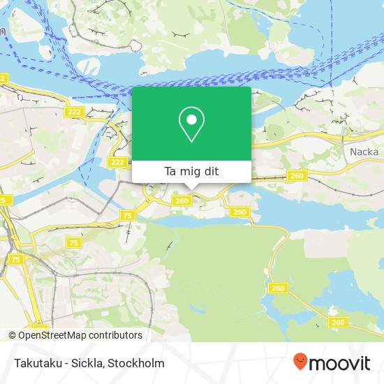 Takutaku - Sickla, Siroccogatan 20 SE-131 54 Nacka karta