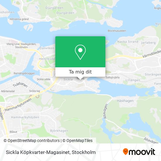 Sickla Köpkvarter-Magasinet karta
