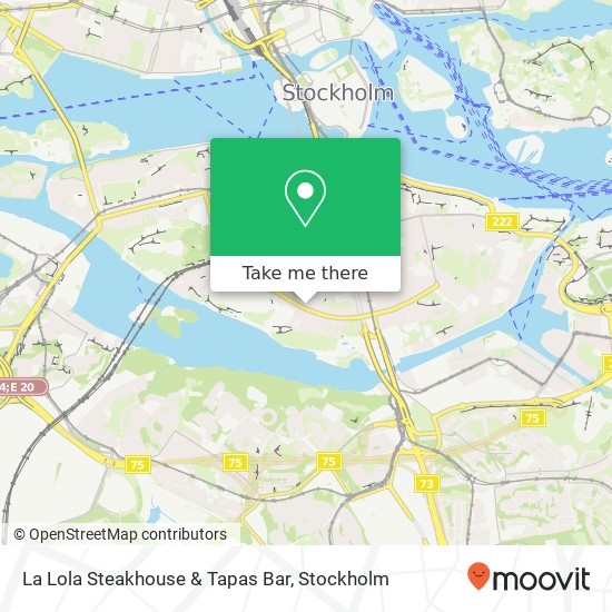 La Lola Steakhouse & Tapas Bar, Ringvägen 87 SE-118 61 Stockholm karta
