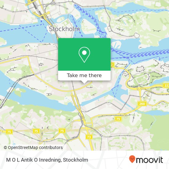 M O L Antik O Inredning, Södermannagatan 58 SE-116 65 Stockholm karta