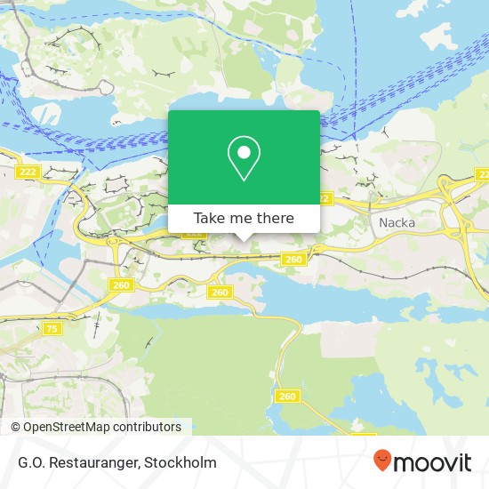 G.O. Restauranger, Gamla Värmdövägen 4 SE-131 37 Nacka karta
