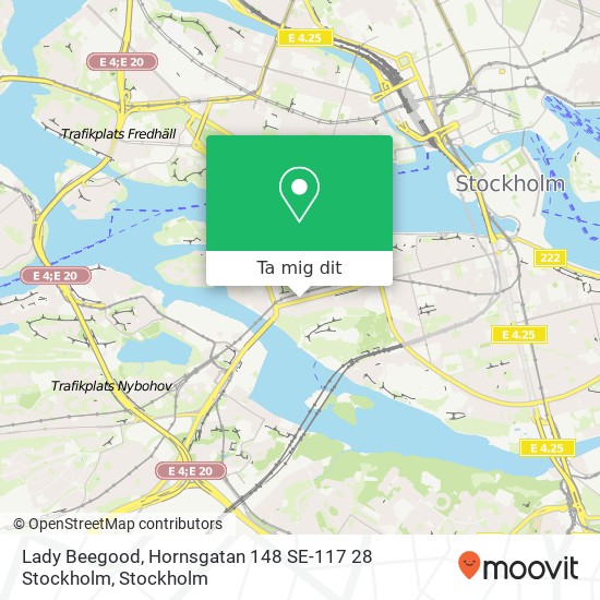 Lady Beegood, Hornsgatan 148 SE-117 28 Stockholm karta