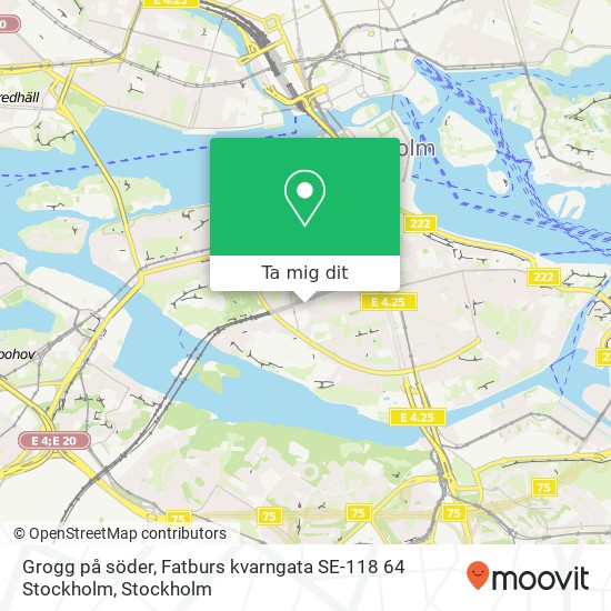 Grogg på söder, Fatburs kvarngata SE-118 64 Stockholm karta