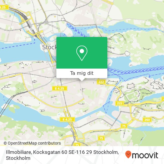 Illmobiliare, Kocksgatan 60 SE-116 29 Stockholm karta