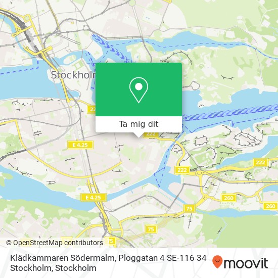 Klädkammaren Södermalm, Ploggatan 4 SE-116 34 Stockholm karta