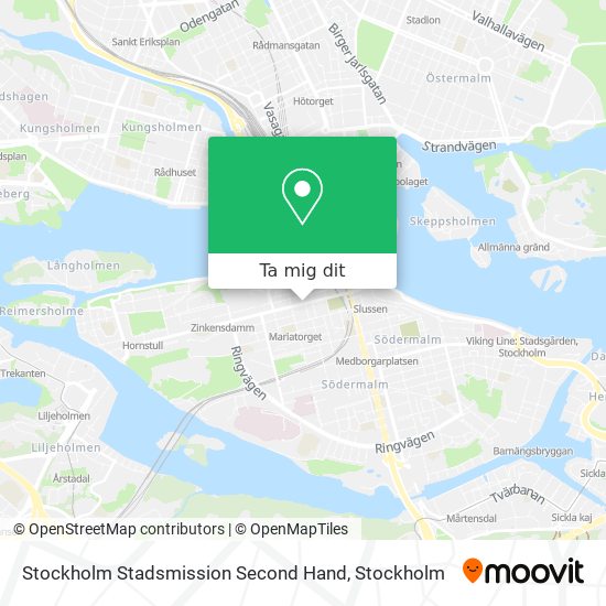 Stockholm Stadsmission Second Hand karta