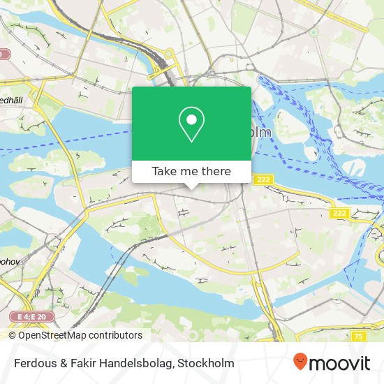 Ferdous & Fakir Handelsbolag, Timmermansgatan 22 SE-118 55 Stockholm karta