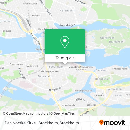 Den Norske Kirke i Stockholm karta