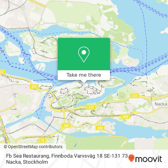 Fb Sea Restaurang, Finnboda Varvsväg 18 SE-131 73 Nacka karta