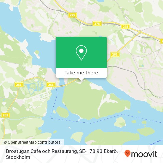 Brostugan Café och Restaurang, SE-178 93 Ekerö karta