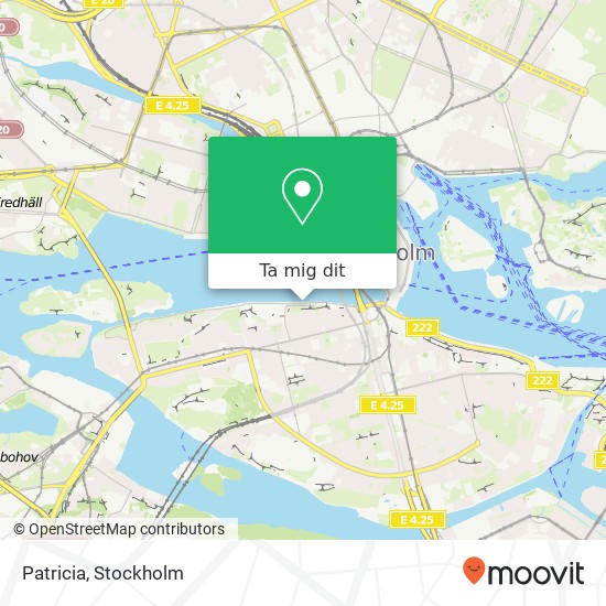 Patricia, Söder Mälarstrands Kajplatser SE-118 25 Stockholm karta