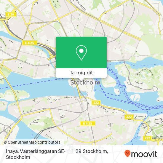 Inaya, Västerlånggatan SE-111 29 Stockholm karta