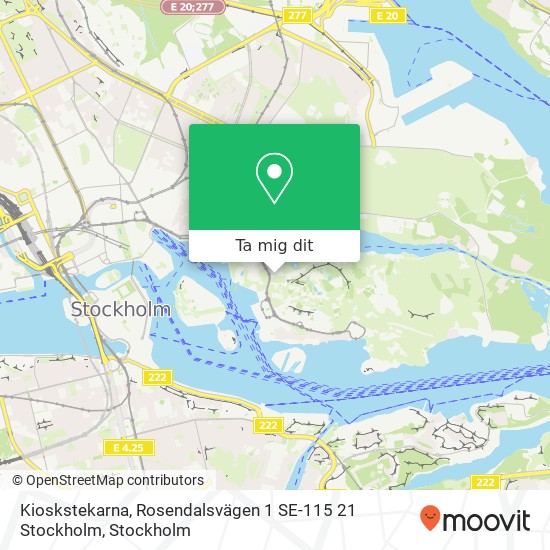 Kioskstekarna, Rosendalsvägen 1 SE-115 21 Stockholm karta