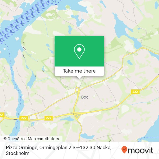 Pizza Orminge, Ormingeplan 2 SE-132 30 Nacka karta