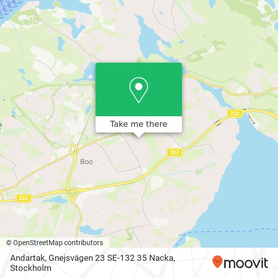 Andartak, Gnejsvägen 23 SE-132 35 Nacka karta