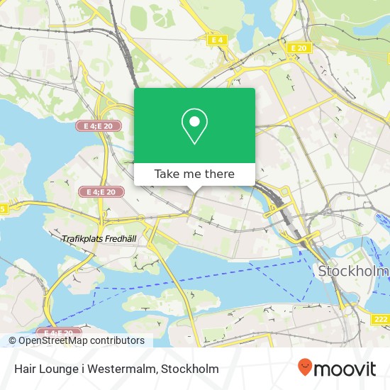 Hair Lounge i Westermalm, Sankt Eriksgatan 45 SE-112 34 Stockholm karta