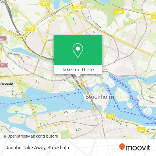 Jacobs Take Away, Centralplan 29 SE-111 20 Stockholm karta