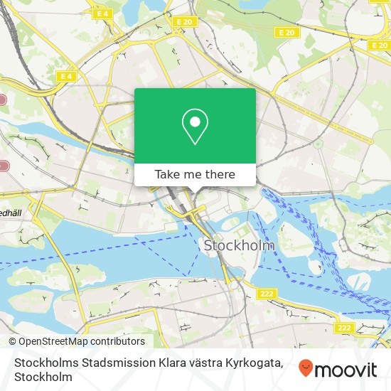 Stockholms Stadsmission Klara västra Kyrkogata, Klara västra Kyrkogata 20B SE-111 21 Stockholm karta