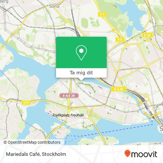 Mariedals Café, Hornsbergs strand 14 SE-112 17 Stockholm karta