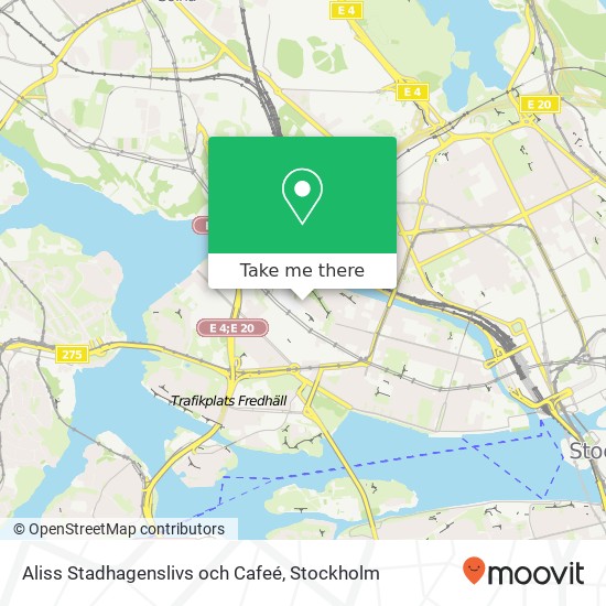 Aliss Stadhagenslivs och Cafeé, Stadshagsplan 1 SE-112 50 Stockholm karta