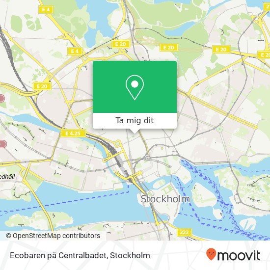 Ecobaren på Centralbadet, Holländargatan 11 SE-111 36 Stockholm karta
