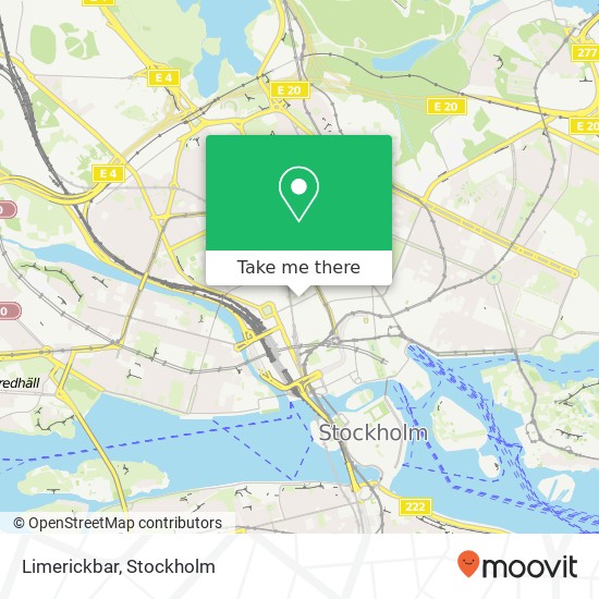 Limerickbar, Drottninggatan 86 SE-111 36 Stockholm karta