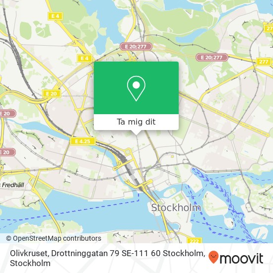 Olivkruset, Drottninggatan 79 SE-111 60 Stockholm karta