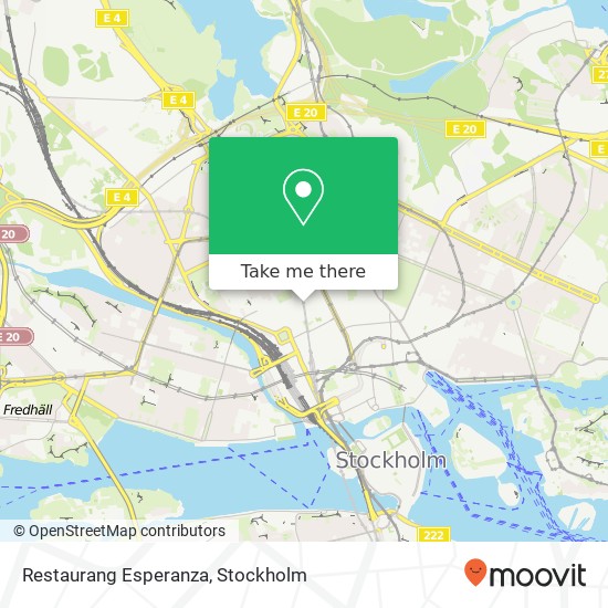 Restaurang Esperanza, Drottninggatan 77 SE-111 60 Stockholm karta