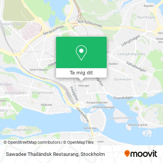 Sawadee Thailändsk Restaurang karta