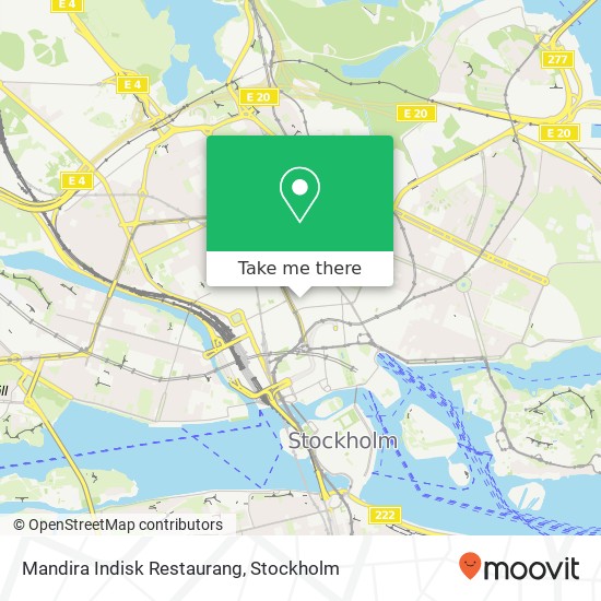 Mandira Indisk Restaurang, Apelbergsgatan 36 SE-111 37 Stockholm karta