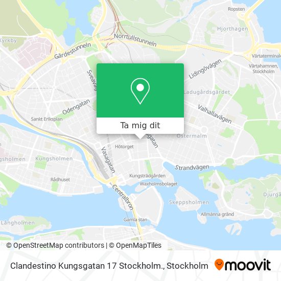 Clandestino Kungsgatan 17 Stockholm. karta