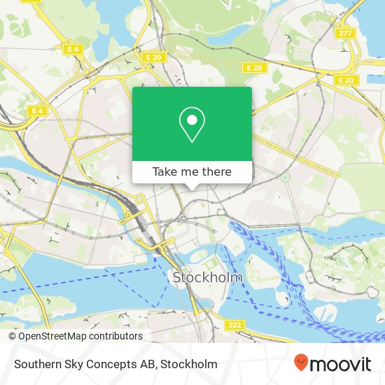 Southern Sky Concepts AB, Kungsgatan 25 SE-111 43 Stockholm karta
