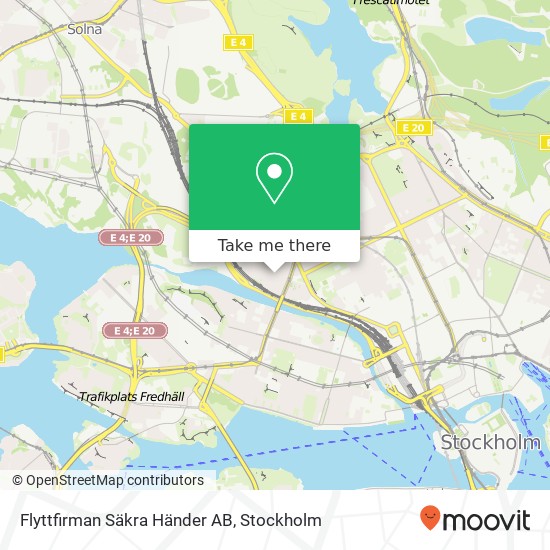 Flyttfirman Säkra Händer AB, Rörstrandsgatan 9 SE-113 40 Stockholm karta