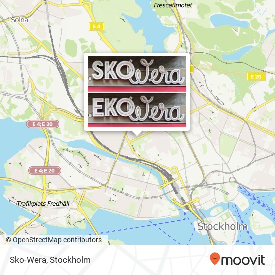 Sko-Wera, Odengatan 92 SE-113 22 Stockholm karta