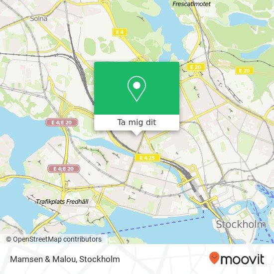 Mamsen & Malou, Birkagatan 20 SE-113 39 Stockholm karta