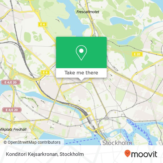 Konditori Kejsarkronan, Norrtullsgatan 19 SE-113 27 Stockholm karta