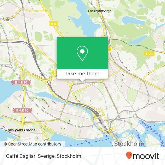 Caffé Cagliari Sverige, Dalagatan 58 SE-113 24 Stockholm karta