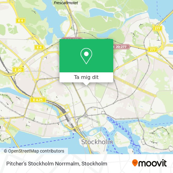 Pitcher's Stockholm Norrmalm karta