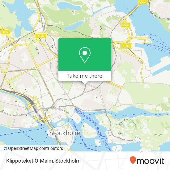 Klippoteket Ö-Malm, Sibyllegatan 32 SE-114 43 Stockholm karta