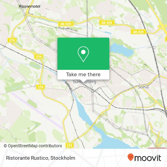 Ristorante Rustico, Järnvägsgatan 34 SE-172 35 Sundbyberg karta