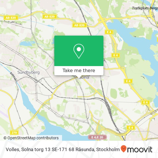 Volles, Solna torg 13 SE-171 68 Råsunda karta