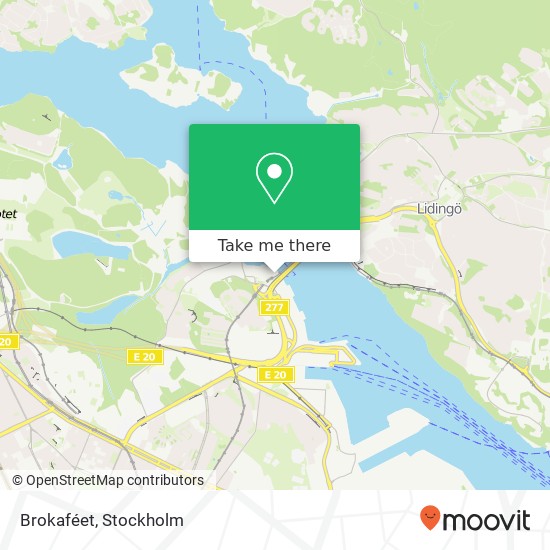 Brokaféet, Ropstensslingan 3 SE-115 42 Stockholm karta