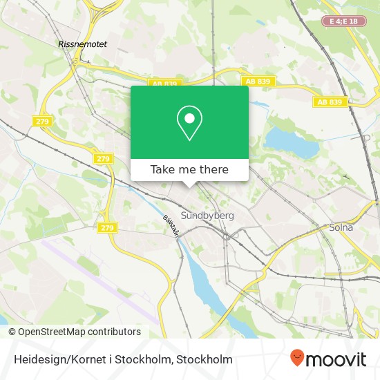 Heidesign / Kornet i Stockholm, Fredsgatan 17 SE-172 33 Sundbyberg karta