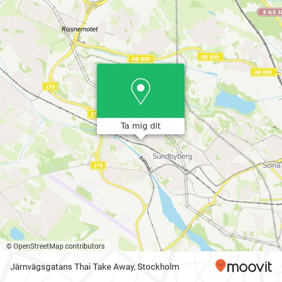 Järnvägsgatans Thai Take Away, Järnvägsgatan 72 SE-172 75 Sundbyberg karta