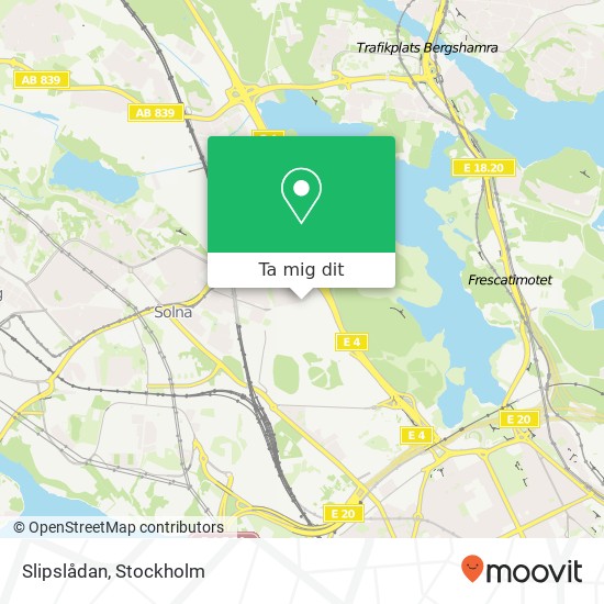 Slipslådan, Hagavägen 10 SE-169 69 Solna karta