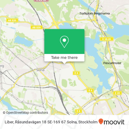 Liber, Råsundavägen 18 SE-169 67 Solna karta