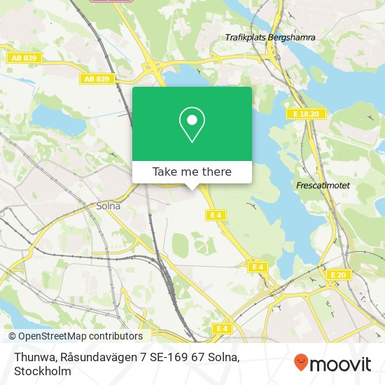 Thunwa, Råsundavägen 7 SE-169 67 Solna karta